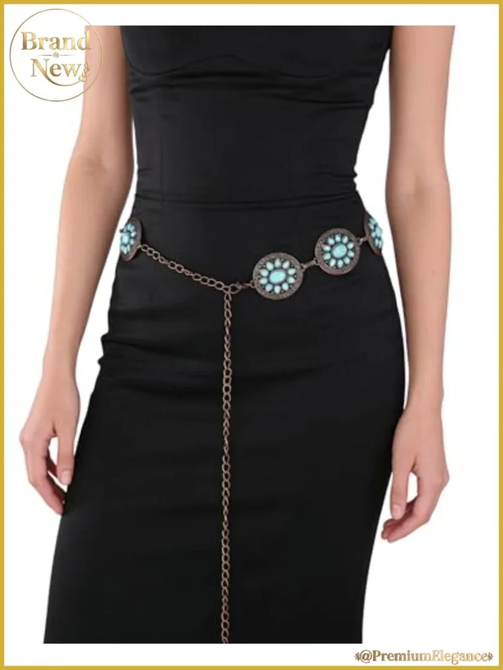 Bohemian Western Concho Waist Chain Belt Layered Metal Women's Accessory